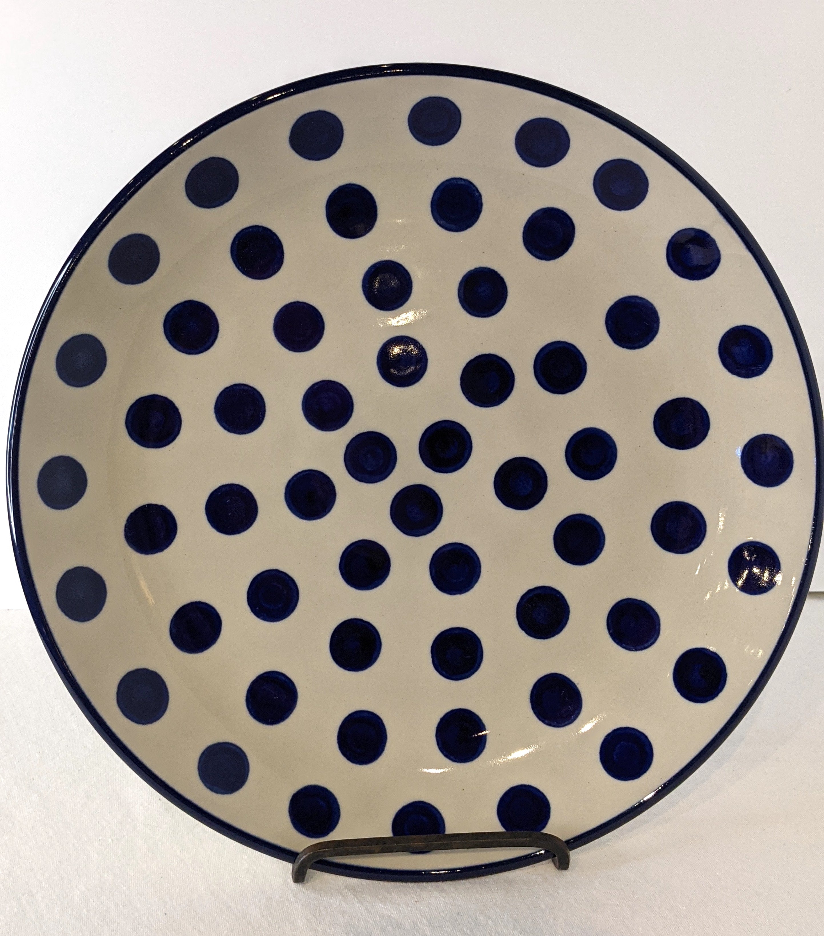 Dinner Plate Big Blue Polka Dot