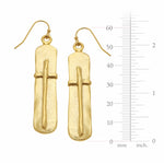Load image into Gallery viewer, Gold Bar Cross Earrings
