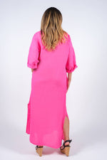 Load image into Gallery viewer, Fernanda Open Collar Linen Dress (DQ107)
