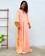 Load image into Gallery viewer, Kaftan in Peach with Orange Tie Dye
