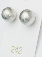 Load image into Gallery viewer, BIG Ball Brushed Silver Stud Earrings
