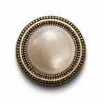 Load image into Gallery viewer, Pearl GOLD Cream Low Dome Magnet Button Pin Set
