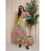 Load image into Gallery viewer, Resort Luxe V-Neck Tropical Maxi Dress
