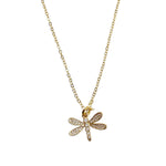 Load image into Gallery viewer, Dragonfly necklace dainty jewelry gold crystal necklace
