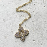 Load image into Gallery viewer, Quatrefoil Pave Necklace
