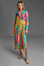 Load image into Gallery viewer, Resort Luxe V-Neck Tropical Maxi Dress
