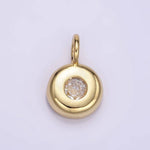 Load image into Gallery viewer, 24K Gold Filled Clear CZ Round Bezel Pendant
