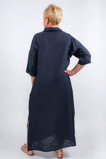 Load image into Gallery viewer, Fernanda Open Collar Linen Dress (DQ107)
