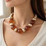 Load image into Gallery viewer, Matte Marble Stone Beaded Necklace
