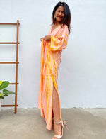 Load image into Gallery viewer, Kaftan in Peach with Orange Tie Dye
