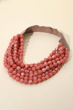 Load image into Gallery viewer, * CHUNKY BEADED LAYERED NECKLACE Faux leather neck magnetic

