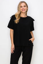 Load image into Gallery viewer, Kate Knit Crepe Top Beige M
