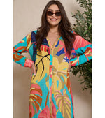 Load image into Gallery viewer, Resort Luxe V-Neck Tropical Maxi Dress
