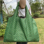 Load image into Gallery viewer, Green Geometric Print Market Bag
