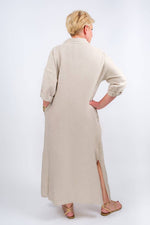 Load image into Gallery viewer, Fernanda Open Collar Linen Dress (DQ107)
