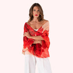 Load image into Gallery viewer, Linen/Cotton Scarf - Rouge Blooms
