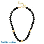 Load image into Gallery viewer, Black Onyx 12MM Bead Necklace
