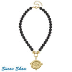Load image into Gallery viewer, Bee Intaglio Black Onyx Necklace
