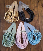 Load image into Gallery viewer, * CHUNKY BEADED LAYERED NECKLACE Faux leather neck magnetic
