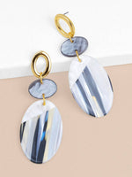 Load image into Gallery viewer, Resin Shimmer Disc Drop Earring
