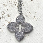 Load image into Gallery viewer, Quatrefoil Pave Necklace
