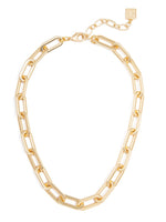 Load image into Gallery viewer, 18k Gold-Plated Oblong Links Collar Necklace
