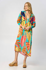 Load image into Gallery viewer, Resort Luxe V-Neck Tropical Maxi Dress
