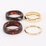 Load image into Gallery viewer, Multi Bracelet Set Gold and Brown Resin
