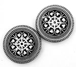 Load image into Gallery viewer, Black &amp; White Mandala II Image Magnet Button Pin Set
