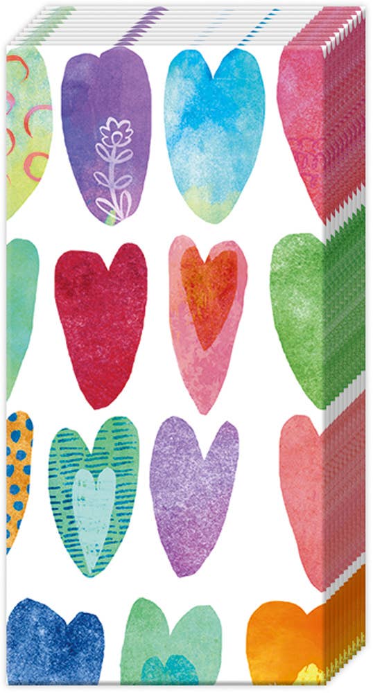 Pocket Tissues Pack of 10 Varied Hearts