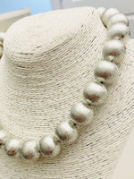 Load image into Gallery viewer, BIG Ball Brushed Silver Necklace
