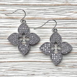 Load image into Gallery viewer, Quatrefoil Pave Earrings
