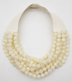 Load image into Gallery viewer, * CHUNKY BEADED LAYERED NECKLACE Faux leather neck magnetic
