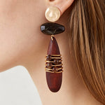 Load image into Gallery viewer, Geometric Beaded Drop Earrings
