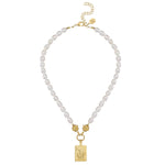 Load image into Gallery viewer, Mahjong Tile Pearl Necklace
