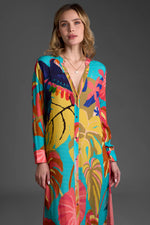 Load image into Gallery viewer, Resort Luxe V-Neck Tropical Maxi Dress
