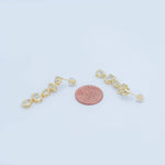 Load image into Gallery viewer, 24K Gold Filled 20mm Geometric CZ Bezel Drop Stud Earrings in Gold
