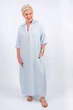 Load image into Gallery viewer, Fernanda Open Collar Linen Dress (DQ107)
