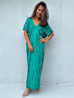 Load image into Gallery viewer, Petite Kaftan in Turquoise and Blue Tie Dye
