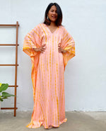 Load image into Gallery viewer, Kaftan in Peach with Orange Tie Dye
