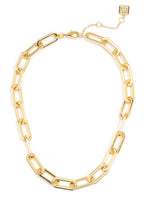 Load image into Gallery viewer, 18k Gold-Plated Oblong Links Collar Necklace
