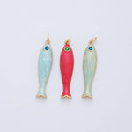 Load image into Gallery viewer, 18K Gold Filled Green Enamel Sardine Fish Charm
