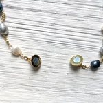 Load image into Gallery viewer, Luxe Pearl &amp; Crystal Necklace with Pave Magnetic Clasp
