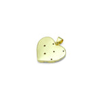 Load image into Gallery viewer, CZ Pave Flower On Mother of Pearl Heart Charm Pendant
