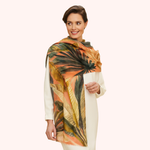 Load image into Gallery viewer, Wool Wrap Painted Palms Scarf
