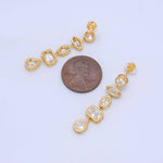 Load image into Gallery viewer, 24K Gold Filled 20mm Geometric CZ Bezel Drop Stud Earrings in Gold
