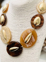Load image into Gallery viewer, Brown-Gold-Beige Necklace
