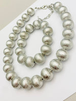 Load image into Gallery viewer, BIG Ball Brushed Silver Necklace
