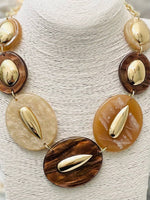 Load image into Gallery viewer, Brown-Gold-Beige Necklace
