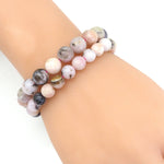 Load image into Gallery viewer, Genuine Pink Opal Round Smooth Stretchy Bracelet 10mm
